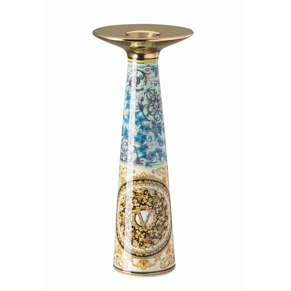 Porcelain candlestick, 9.8 inches, Barocco Mosaic - VERSACE