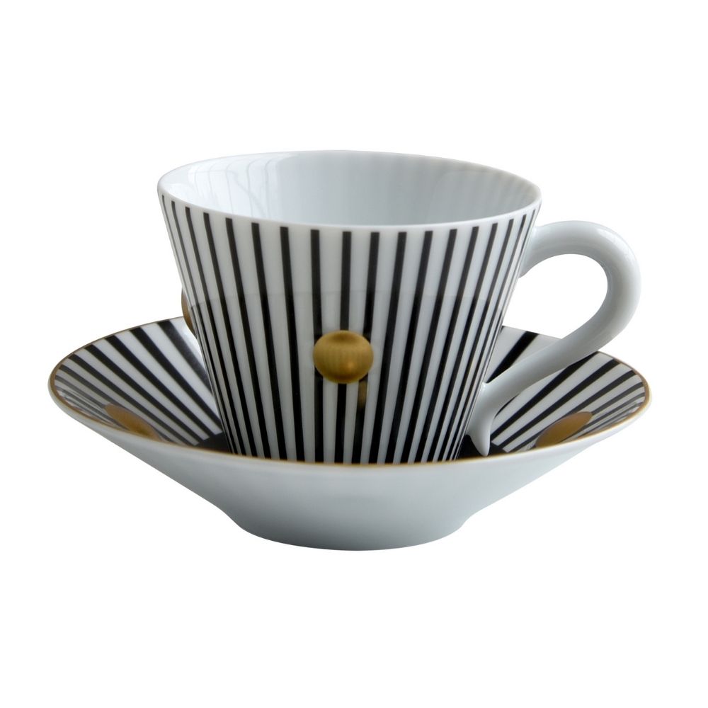 Set of 2 coffee cups and saucers, Delphos anthracite by Olivier Gagnere - Bernardaud