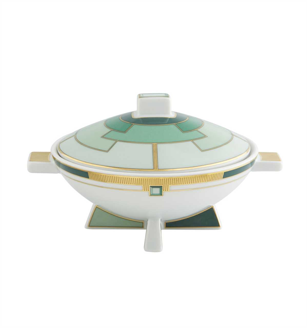 Porcelain Sugar Bowl, Emerald - VISTA ALEGRE