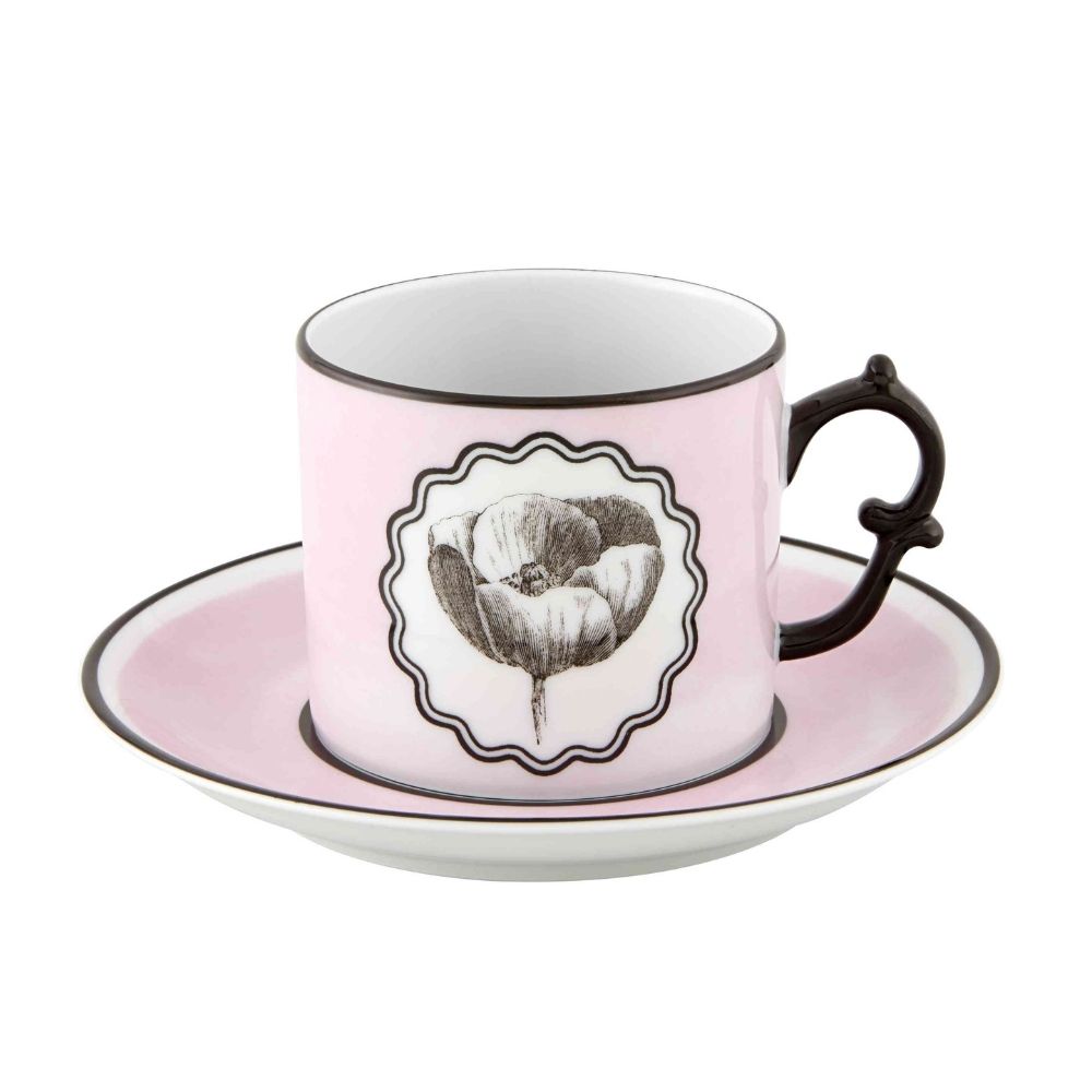 Tea cup and saucer, pink, Herbariae - CHRISTIAN LACROIX