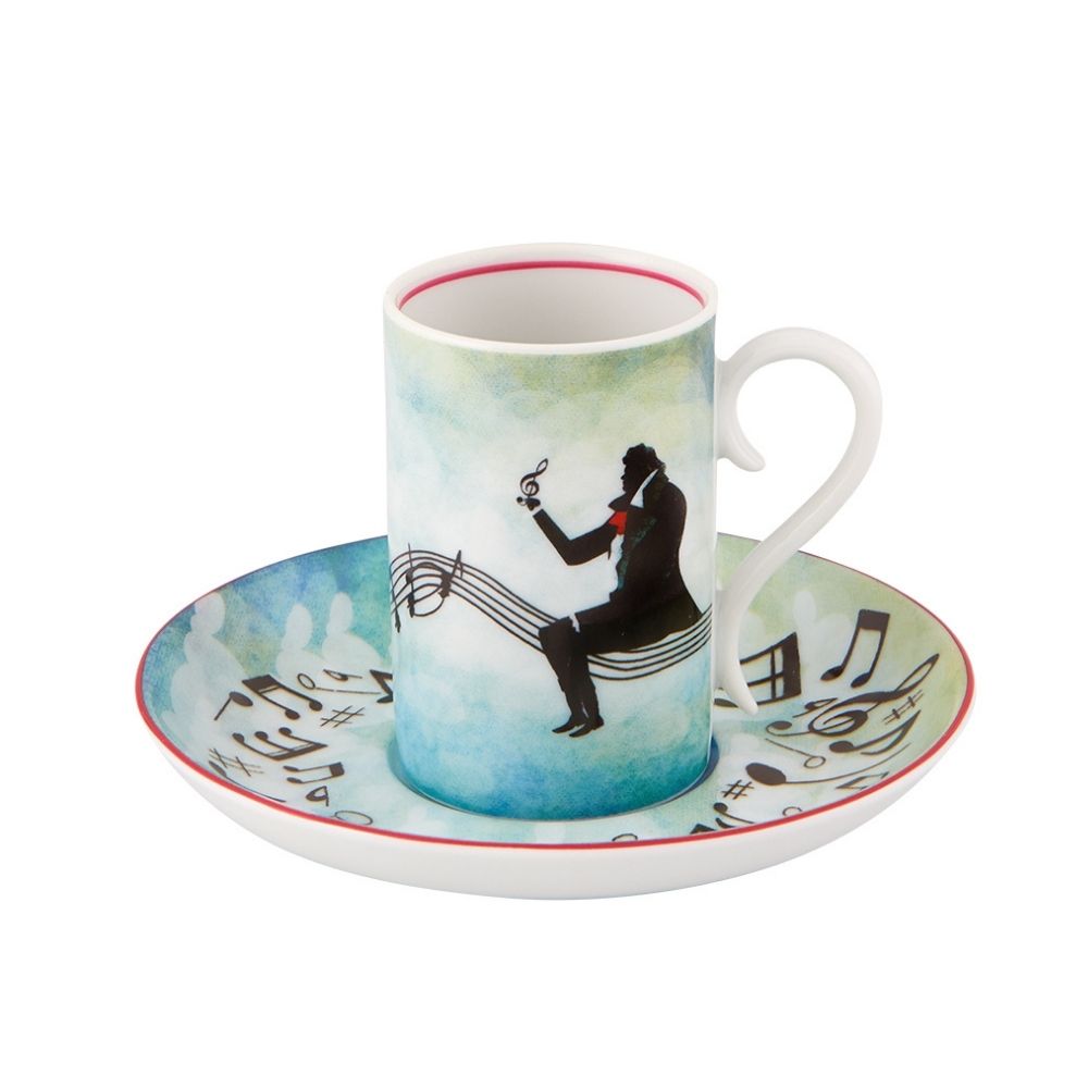 Coffee cup and saucer - set of 4, Fur Beethoven by Fatinha Ramos - VISTA ALEGRE
