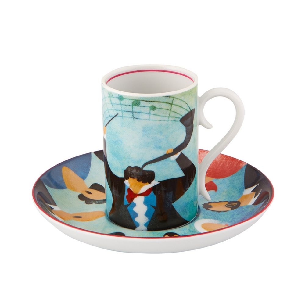 Coffee cup and saucer - set of 4, Fur Beethoven by Fatinha Ramos - VISTA ALEGRE