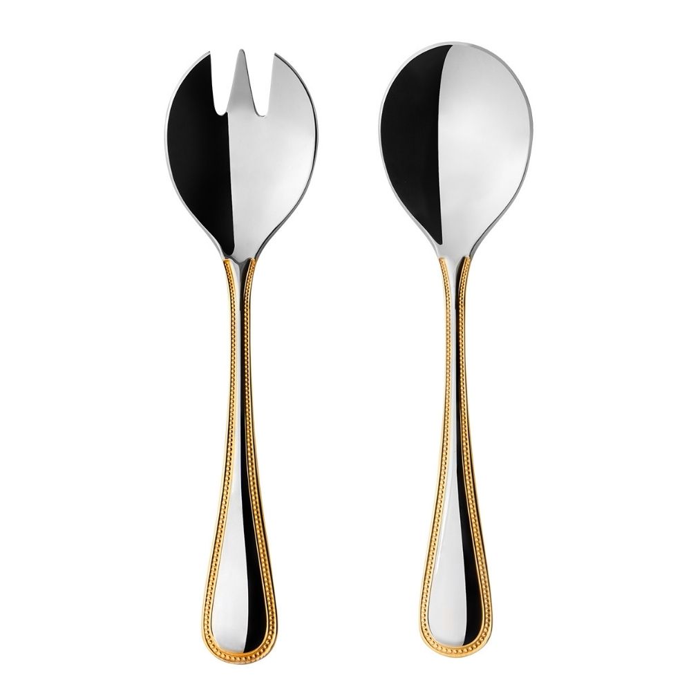 Set of 2 pieces for salad serving, spoon and fork, Perle D'Or - VISTA ALEGRE