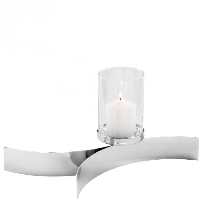 Nickel Candle Holder, 21.3 inches, Melody Collection - SIMONA'S COLLECTION