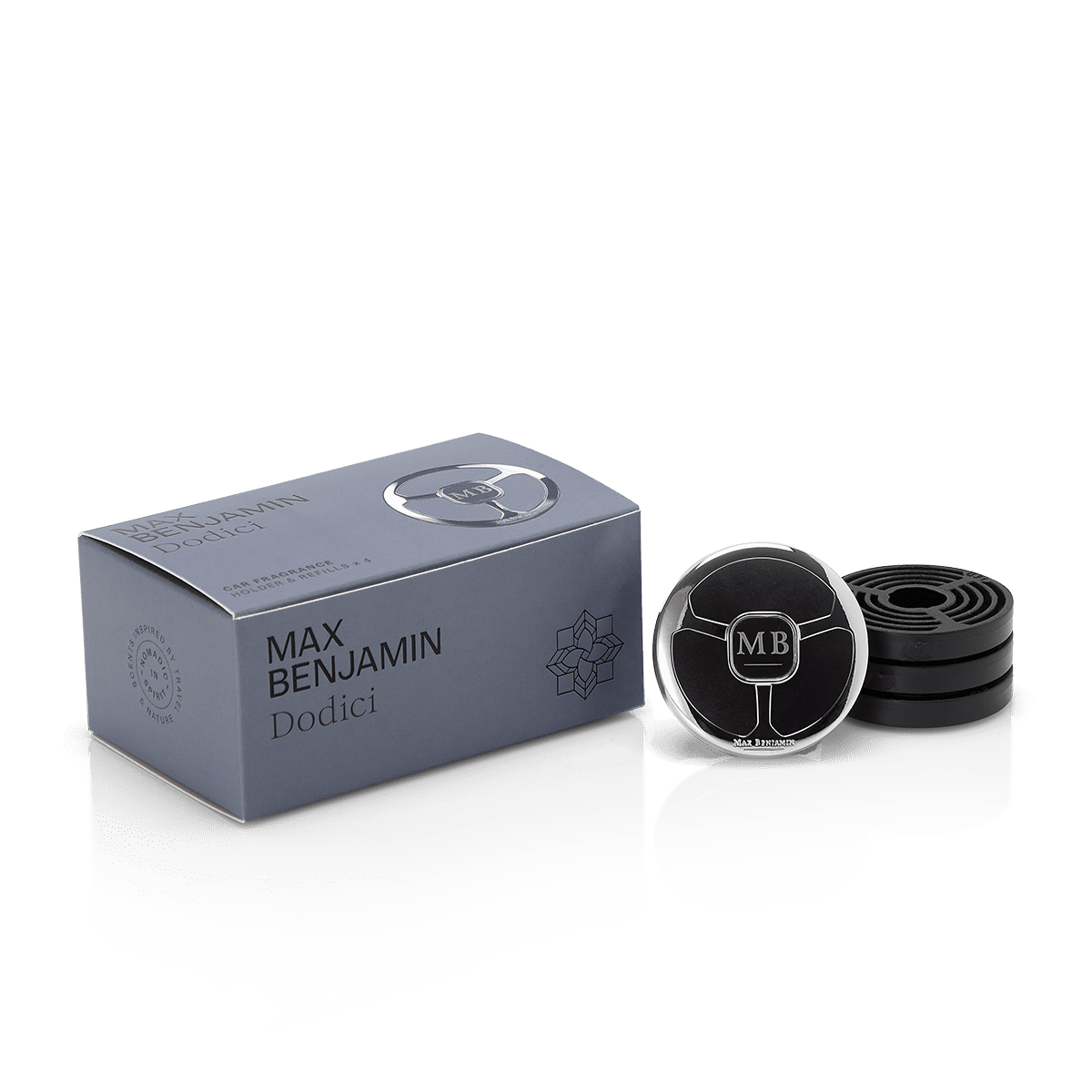 Car air freshener with 4 refills, Dodici, Car Fragrance collection - MAX BENJAMIN