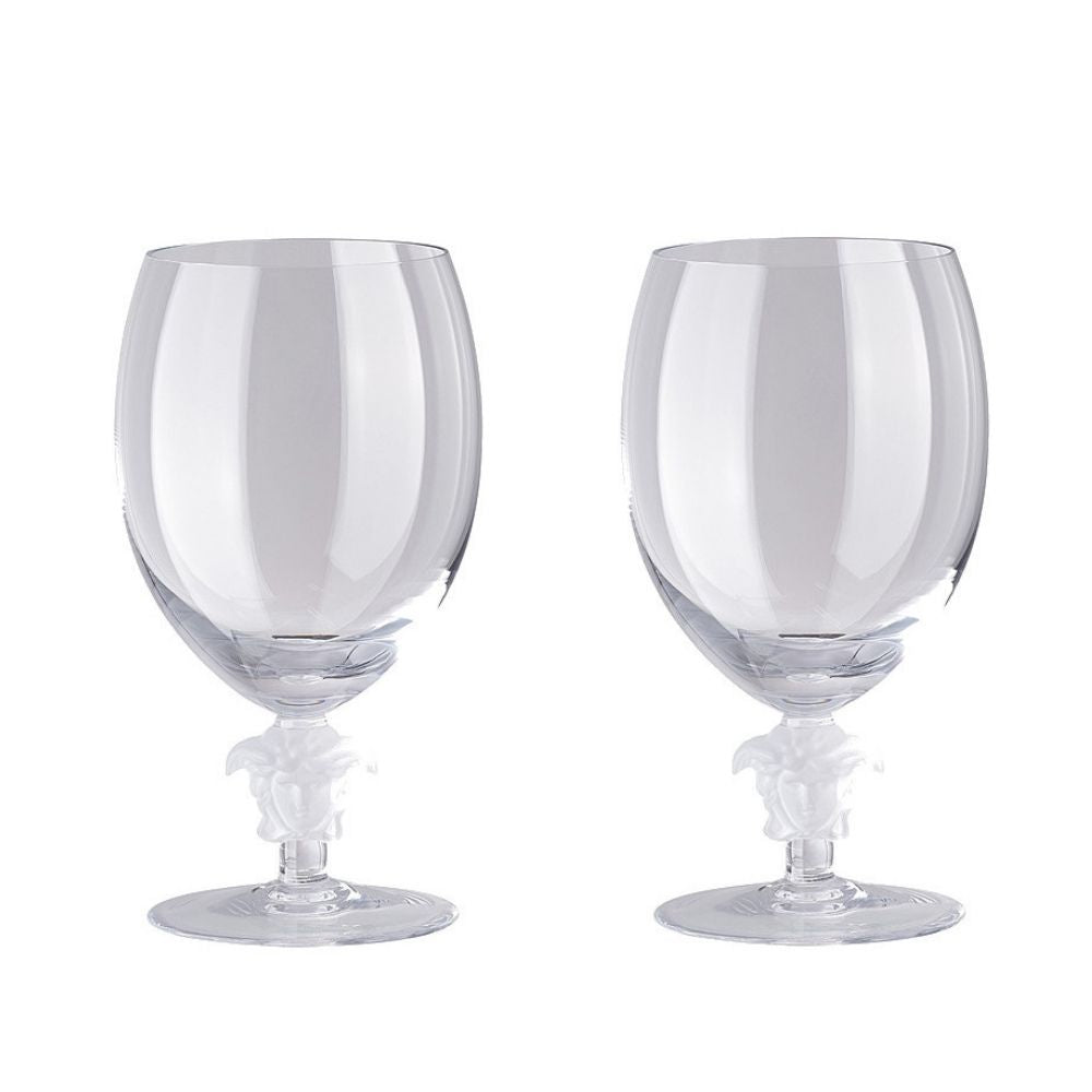 Set of two red wine glasses, clear, Medusa Lumiere - VERSACE