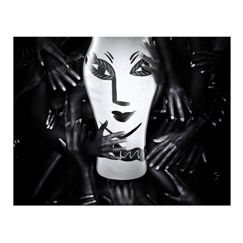 White glass vase, 14 inches, Open Minds by Ulrica Hydman Vallien - KOSTA BODA