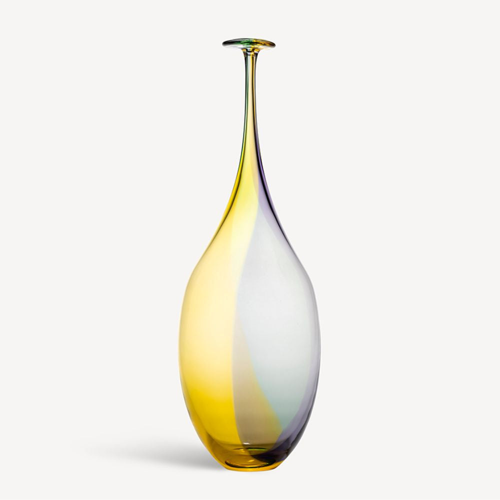 Multicolored decorative bottle, 17.7 inches, Fidji by Kjell Engman - KOSTA BODA