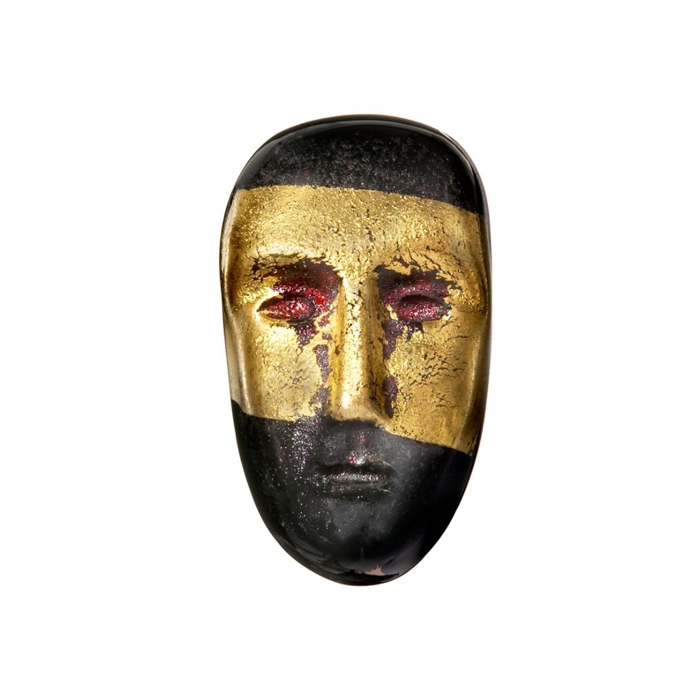 Brains Oden Black Gold Sculpture by Bertil Vallien - KOSTA BODA