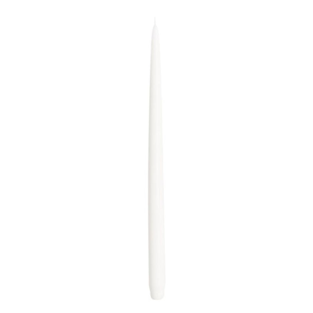 Lacquered Decorative Candle, White, 11.8 inches - SIMONA'S COLLECTION