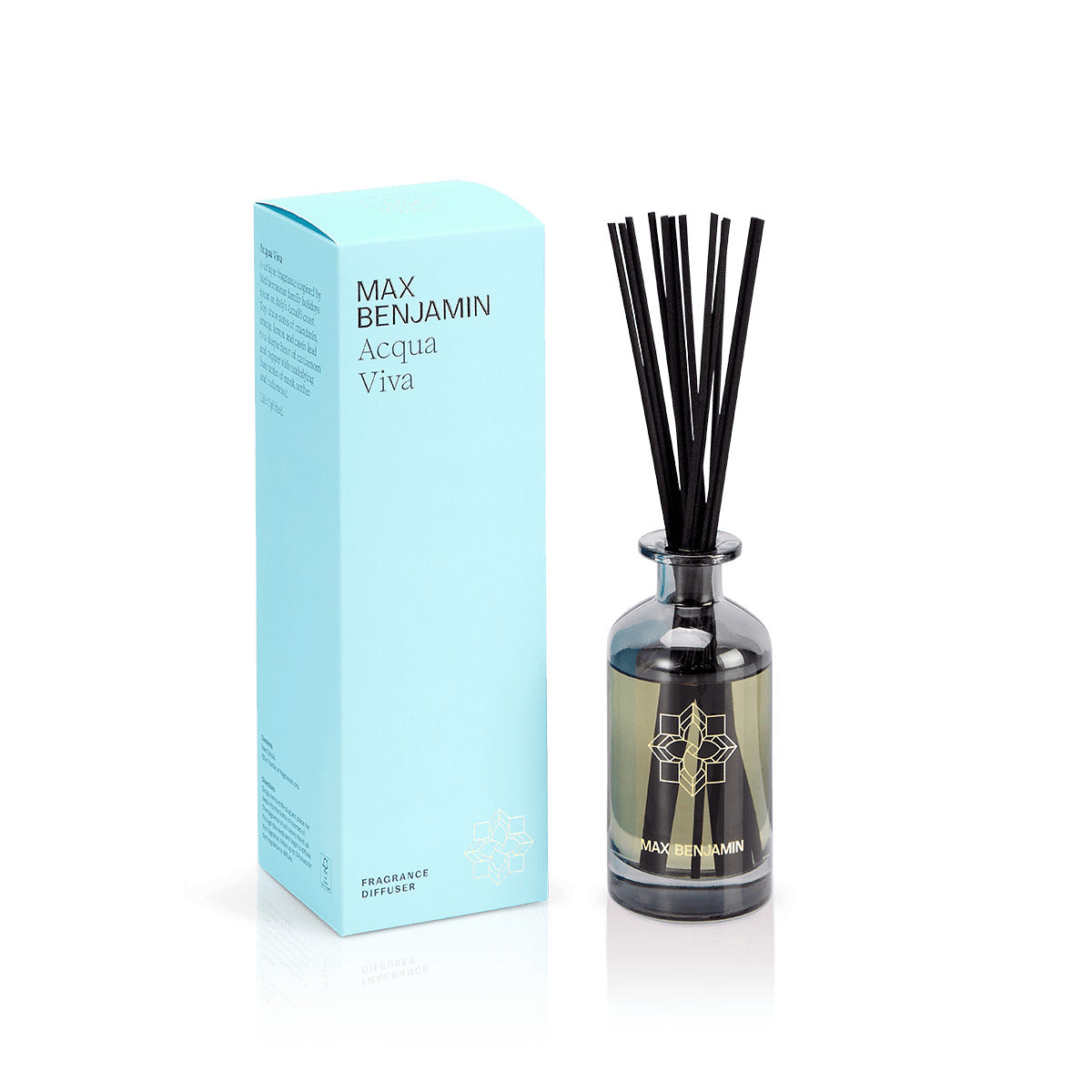 Scented diffuser with sticks, 5.1 fl oz, Acqua Viva, Classic - MAX BENJAMIN