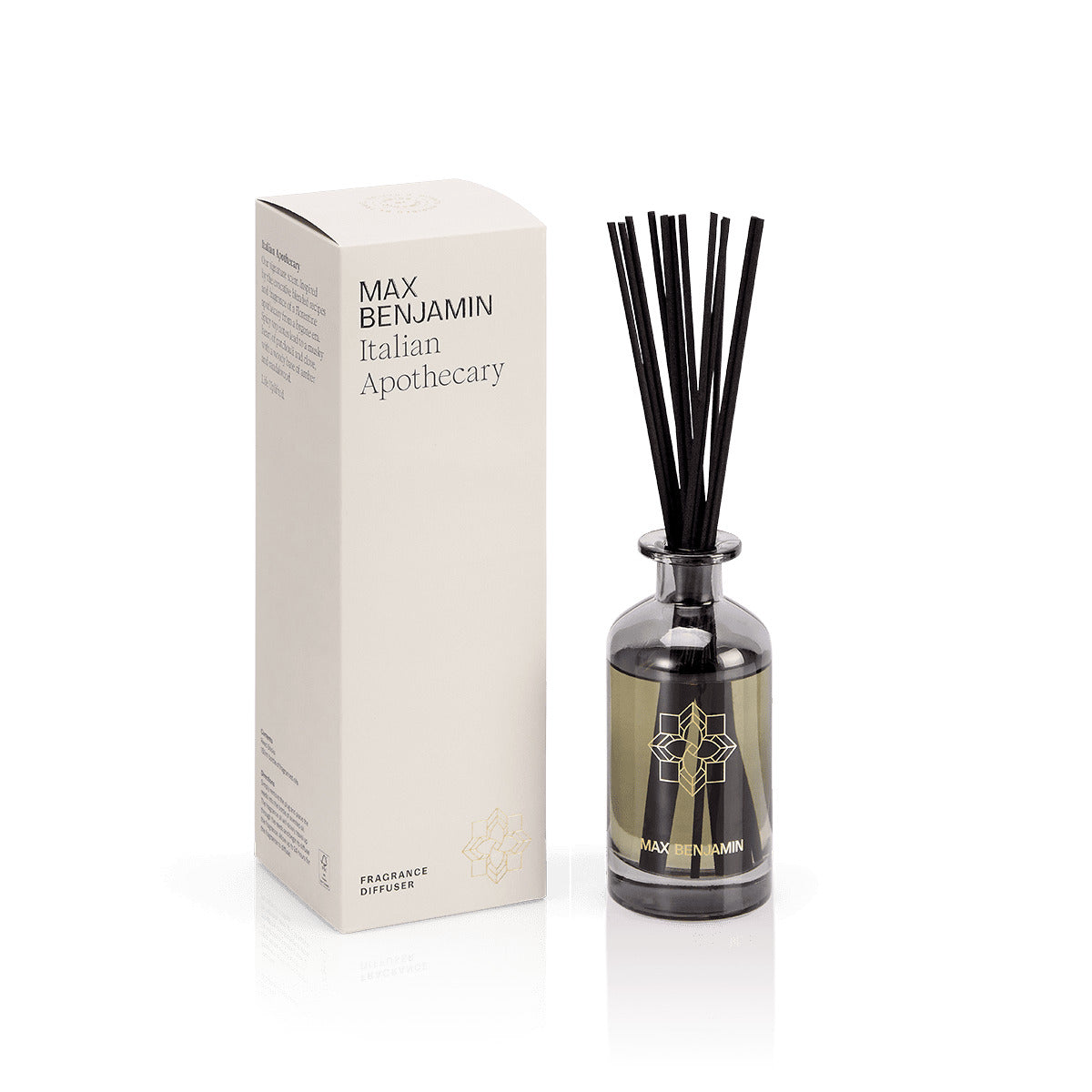 Scented essence diffuser with sticks, 5.1 fl oz, Italian Apothecary, Classic - MAX BENJAMIN