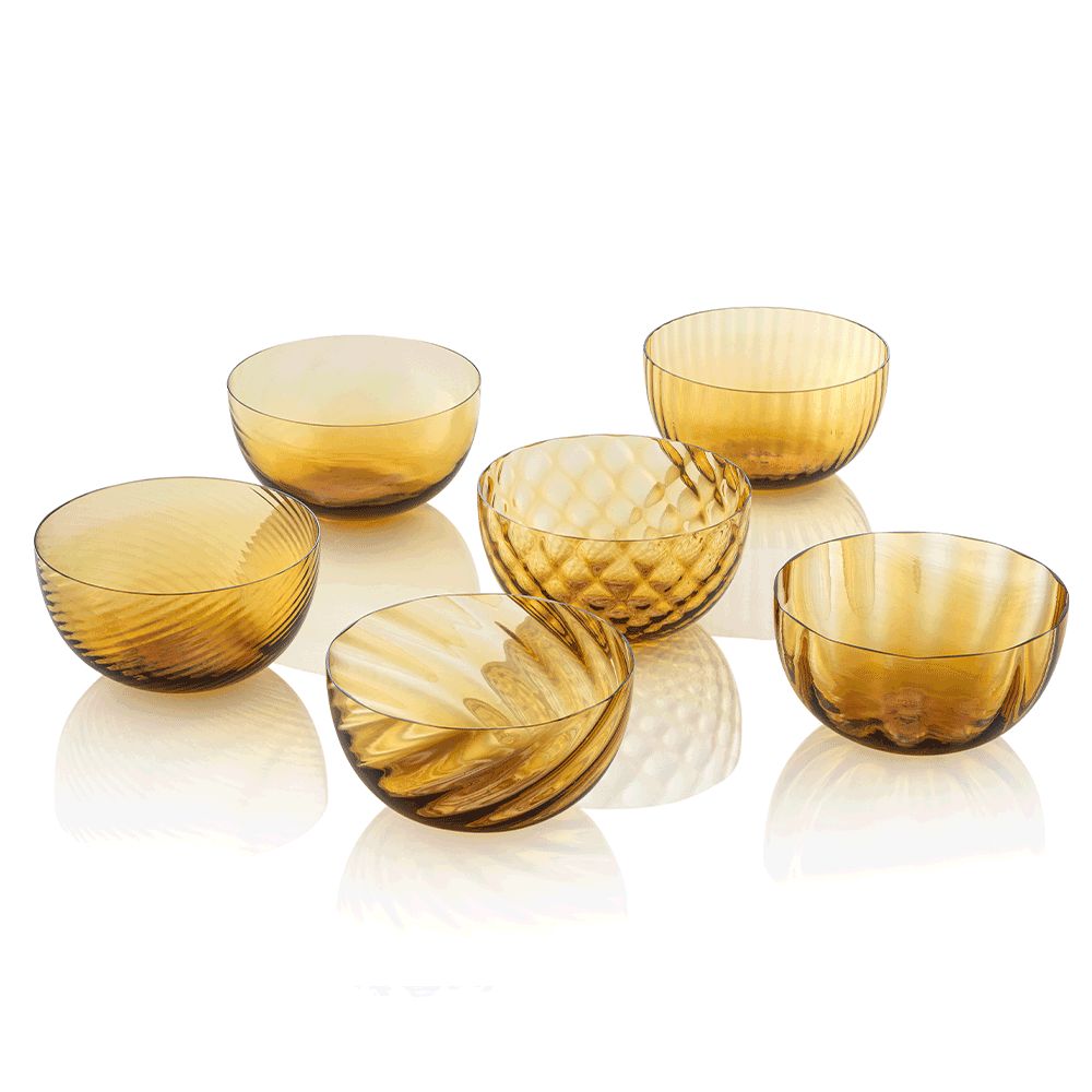 Set of 6 Amber Bowls, Idra - SIMONA'S COLLECTION