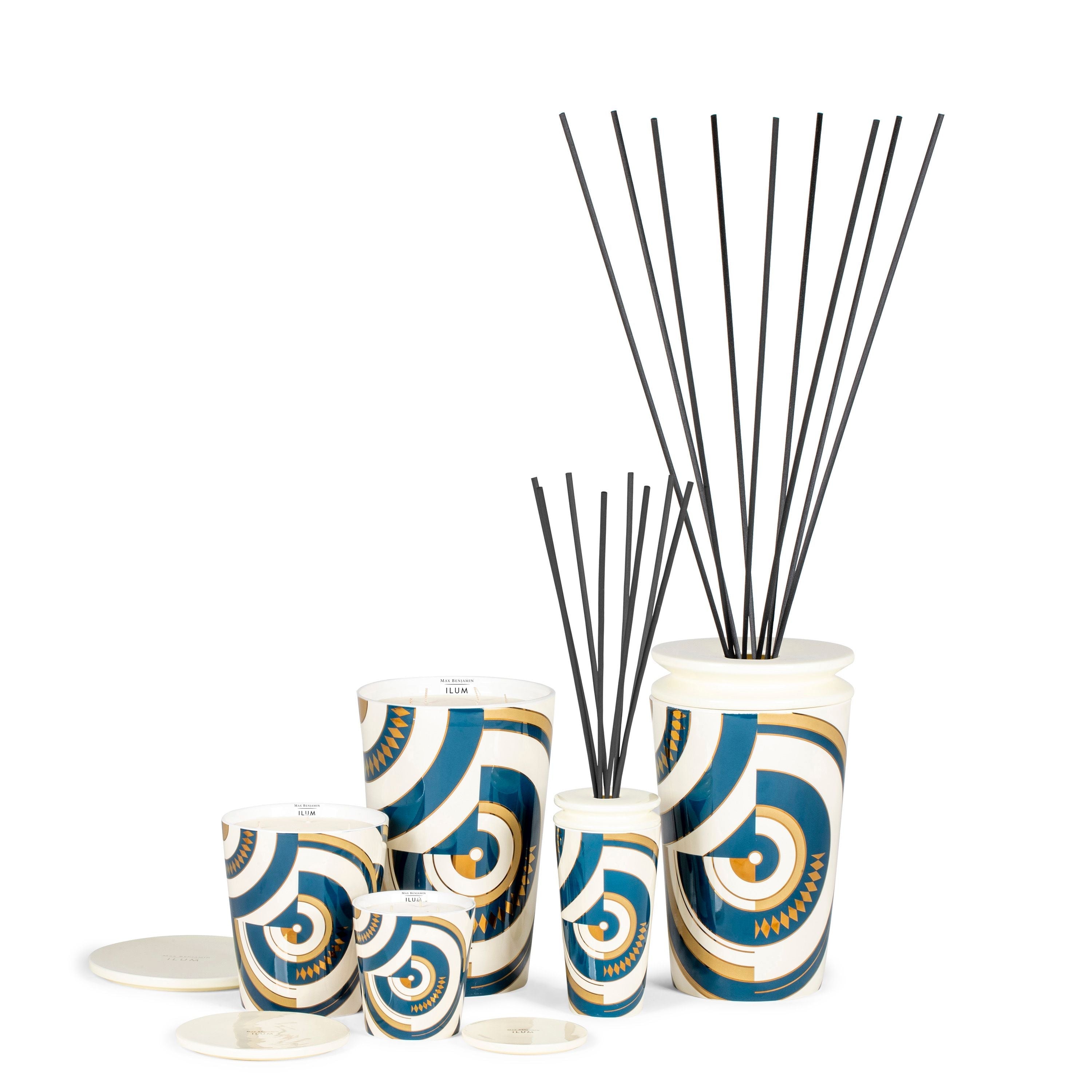 Scented diffuser with sticks, Or Egyptien, 118.3 fl oz, Ilum collection - MAX BENJAMIN