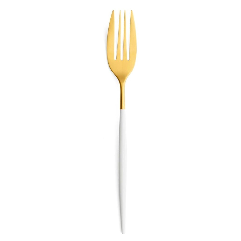 Gold-Plated Serving Fork, Mio White Gold Matte - CUTIPOL