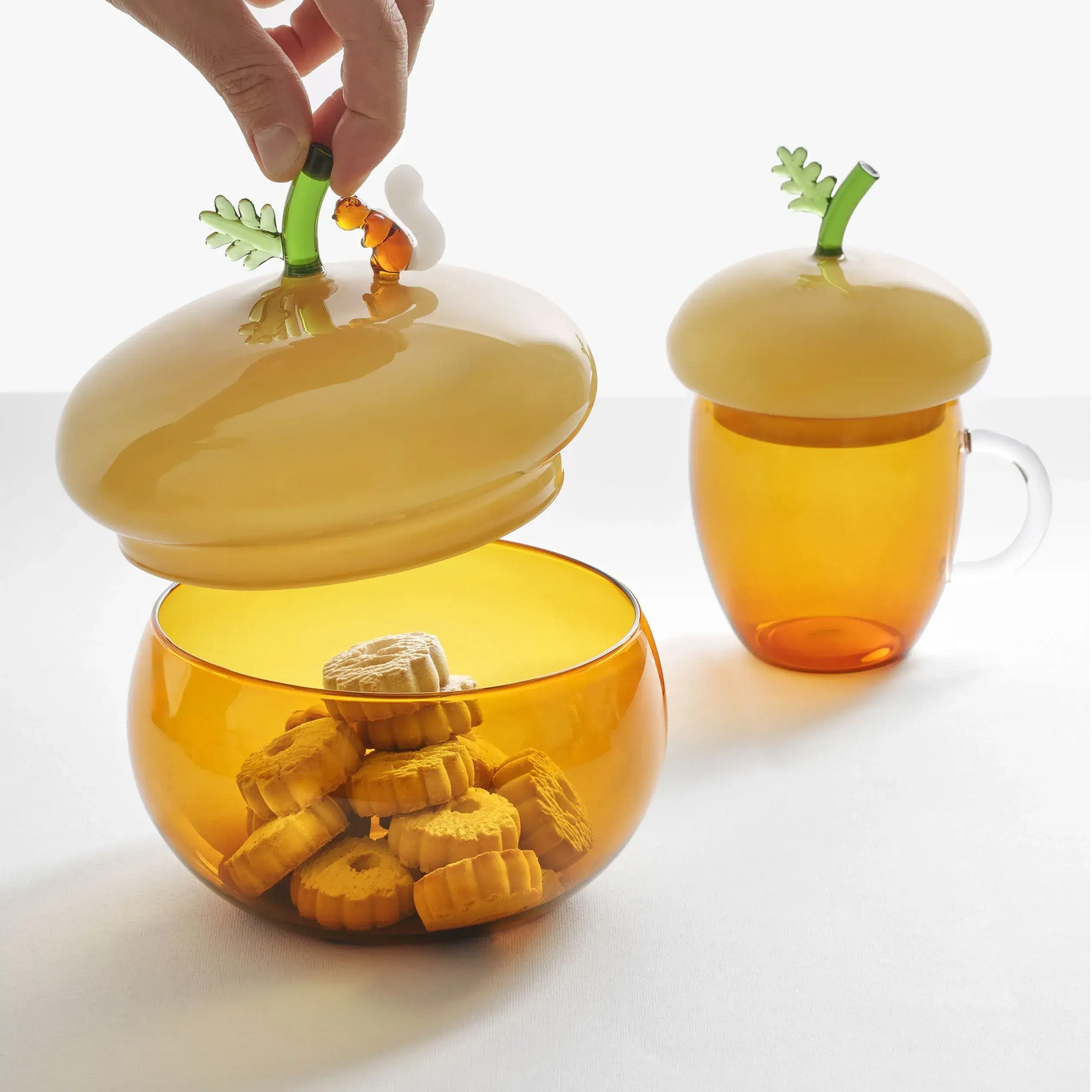 Glass candy dish, Acorns by Alessandra Baldereschi - ICHENDORF