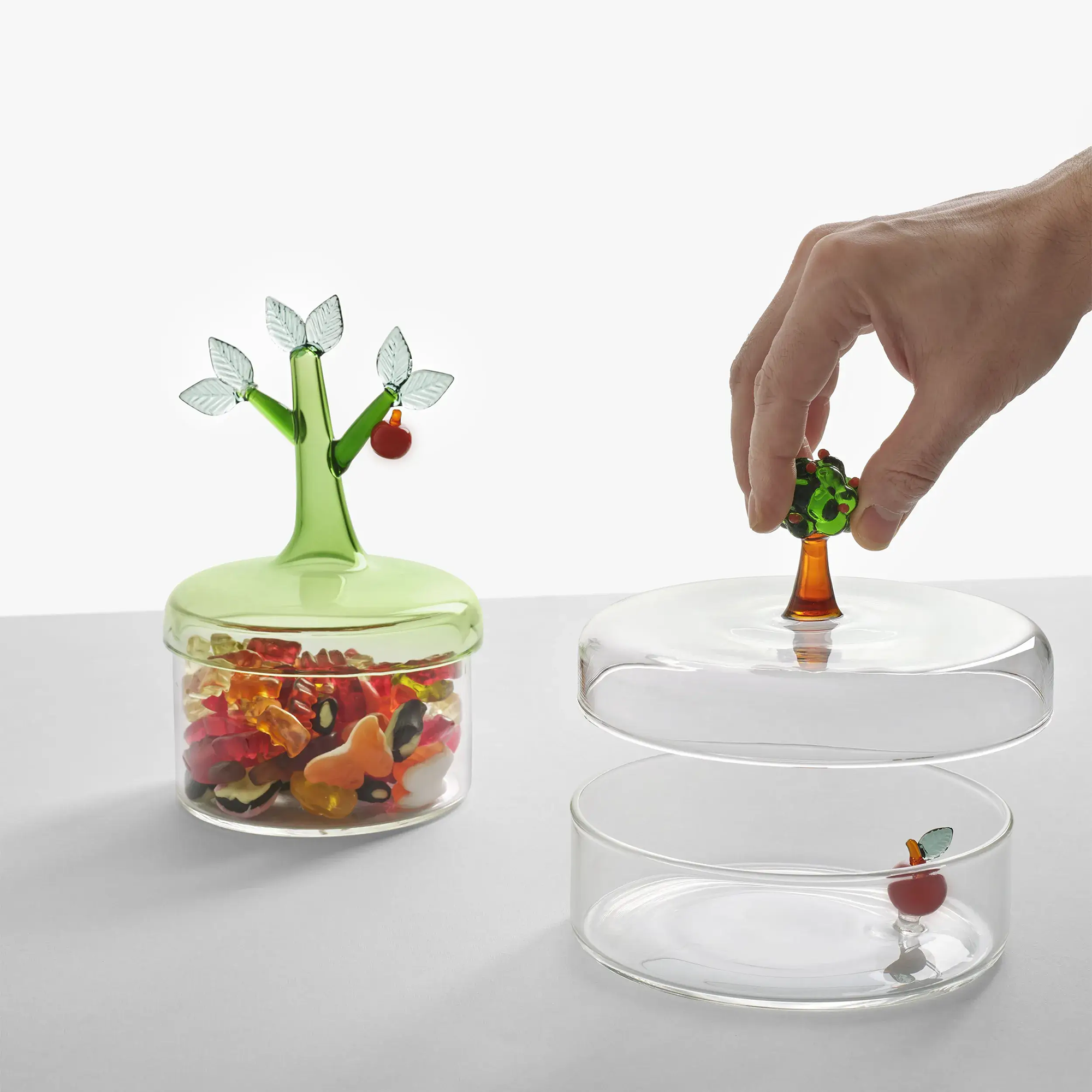 Glass candy dish, Apple, Red Apple by Alessandra Baldereschi - ICHENDORF