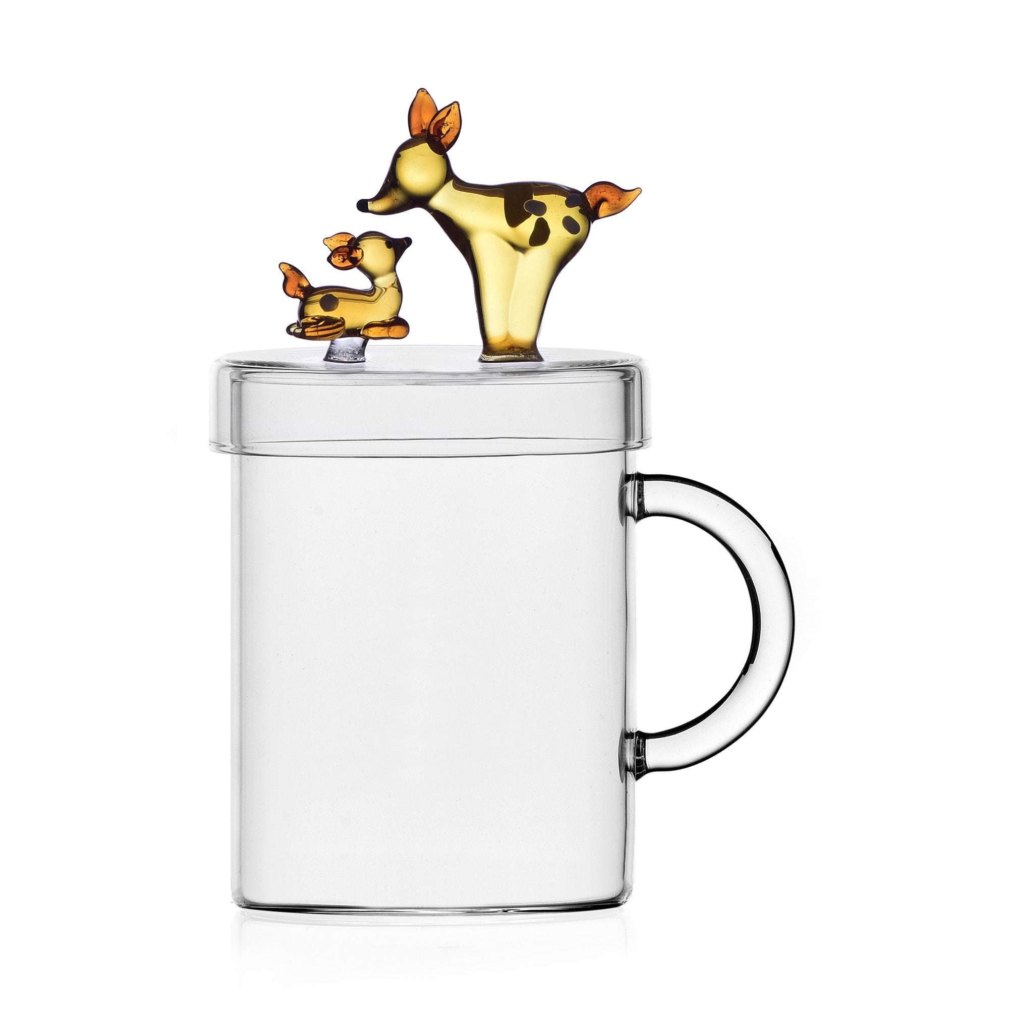 Mug with lid, deer family, Tender Ties by Alessandra Baldereschi - ICHENDORF