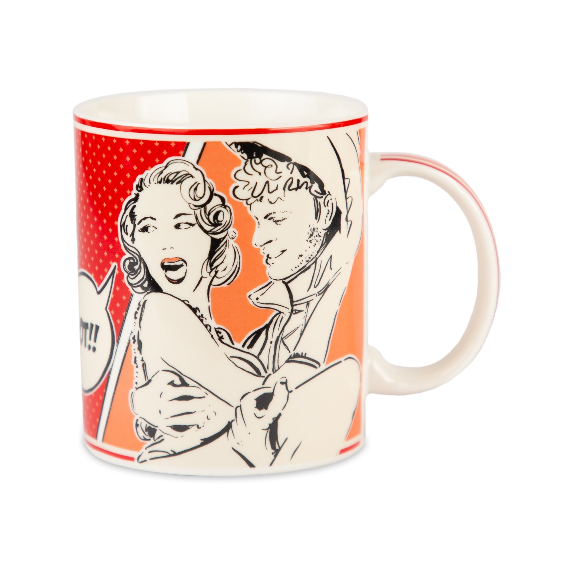 Porcelain mug, red, Gulp - BACI MILANO