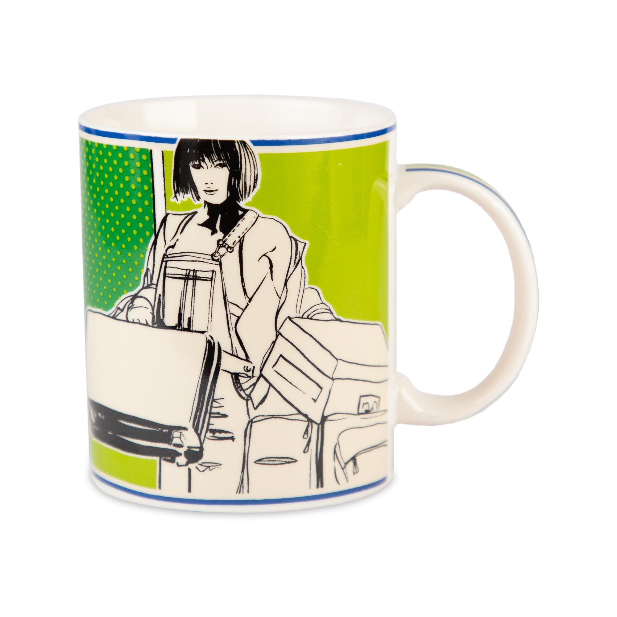 Porcelain mug, green, Gulp - BACI MILANO