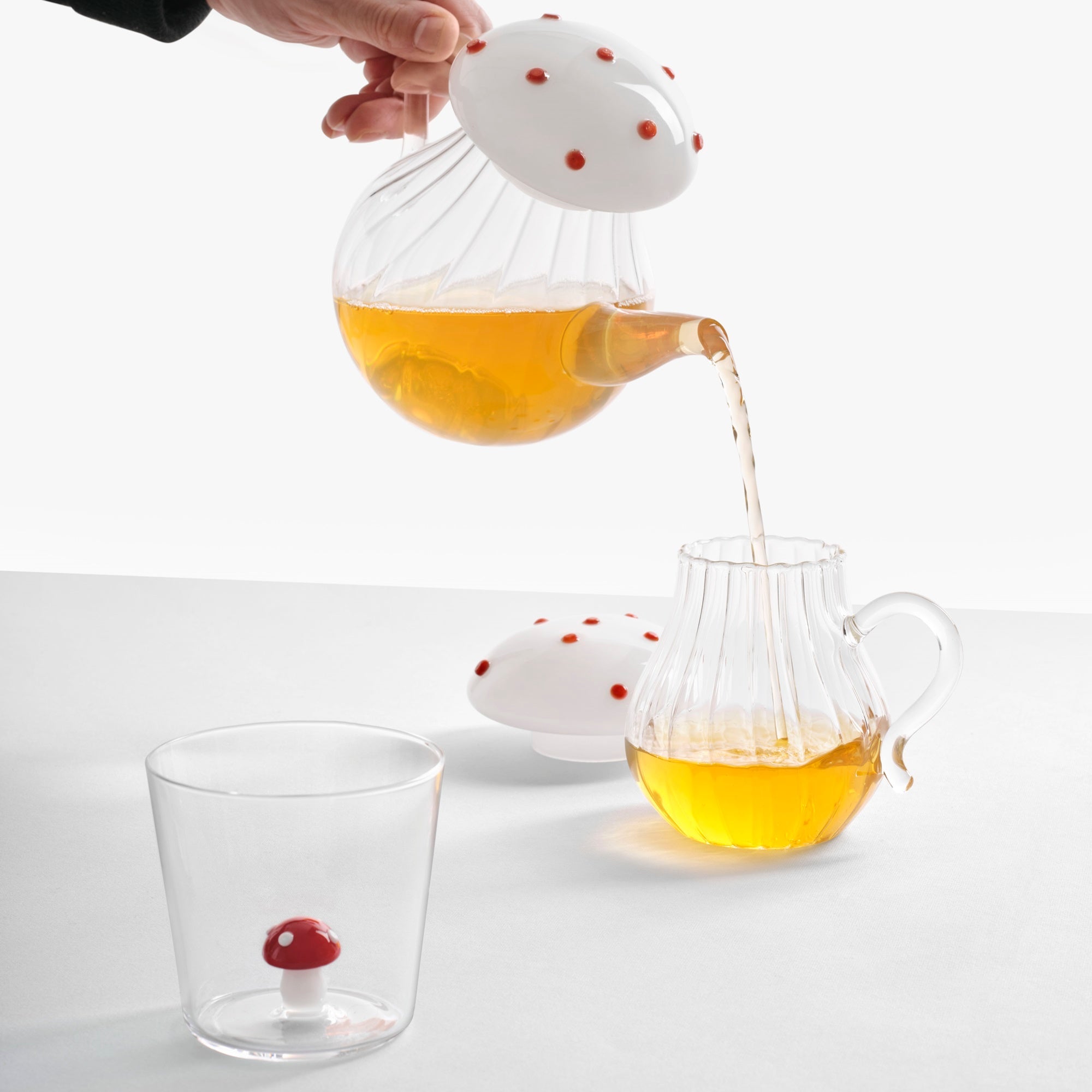 Glass mug with lid, Mushroom, Alice by Alessandra Baldereschi - ICHENDORF