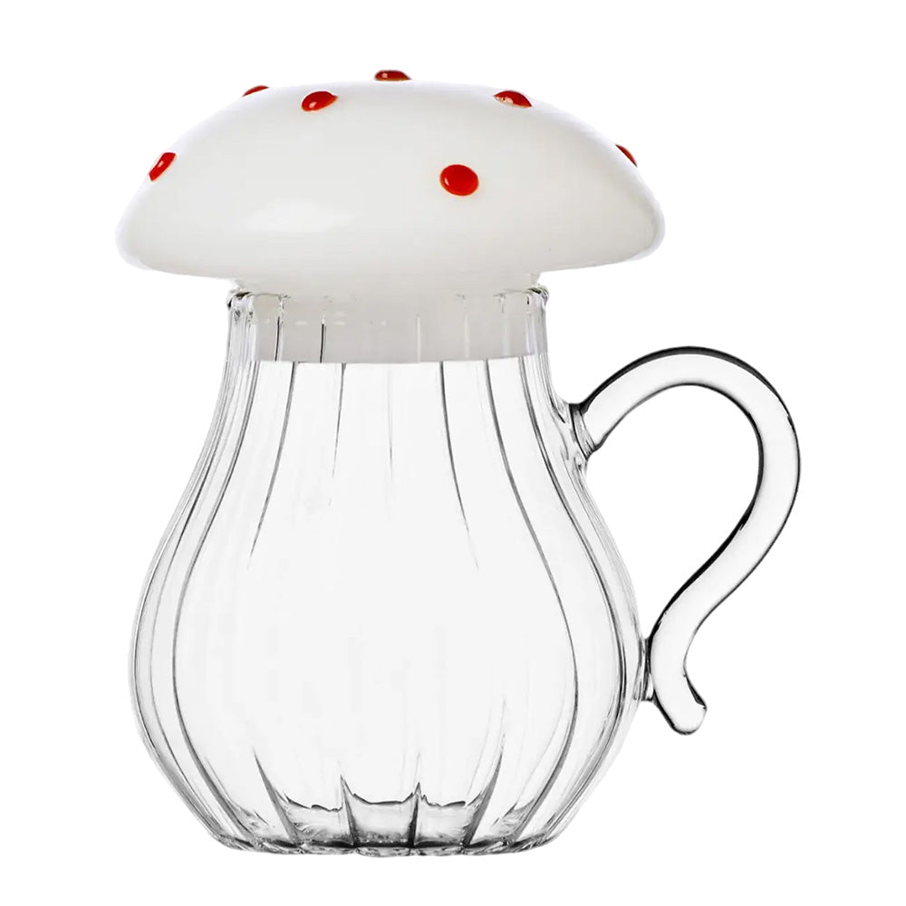Glass mug with lid, Mushroom, Alice by Alessandra Baldereschi - ICHENDORF