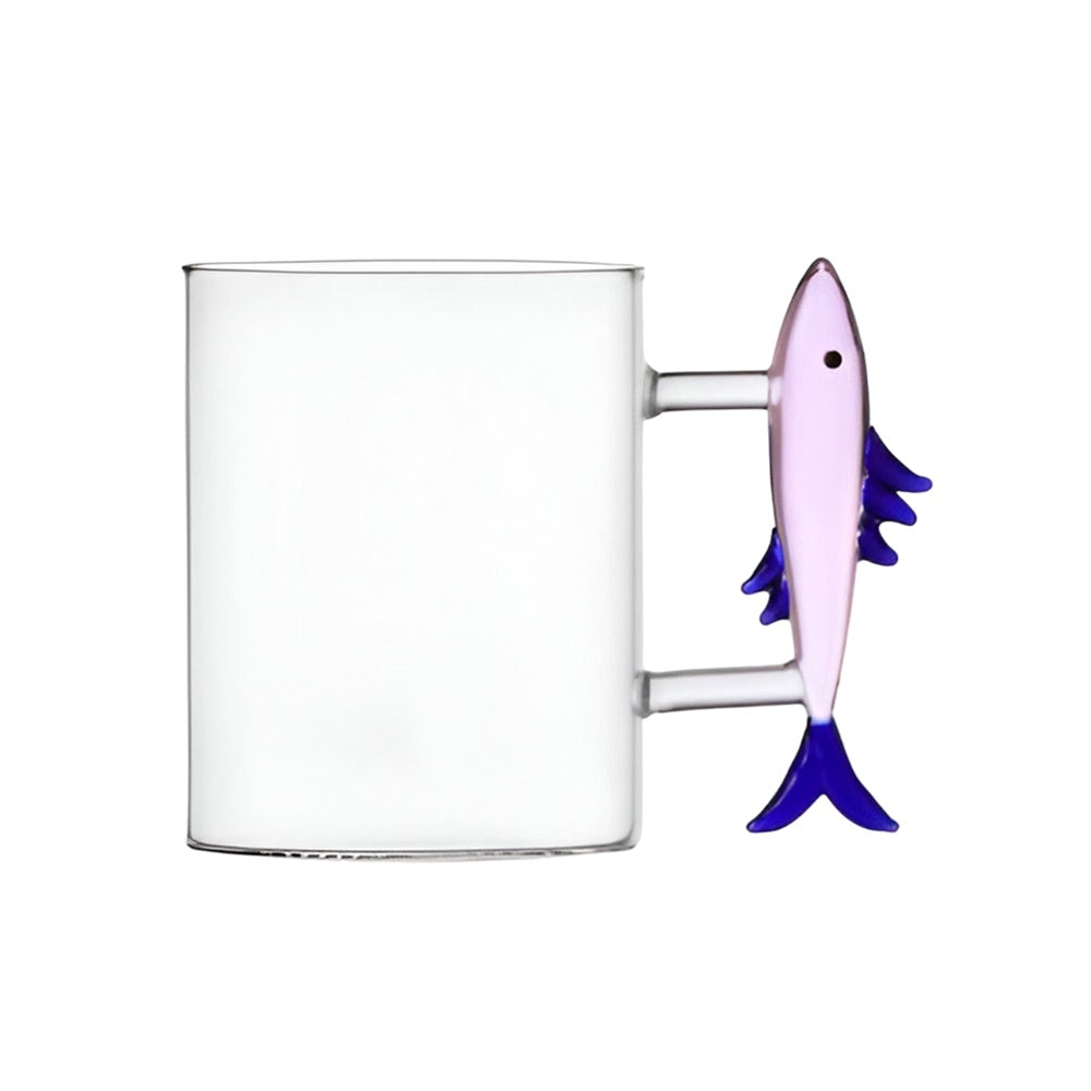 Glass mug, pink sardine, Marine Garden by Alessandra Baldereschi - ICHENDORF