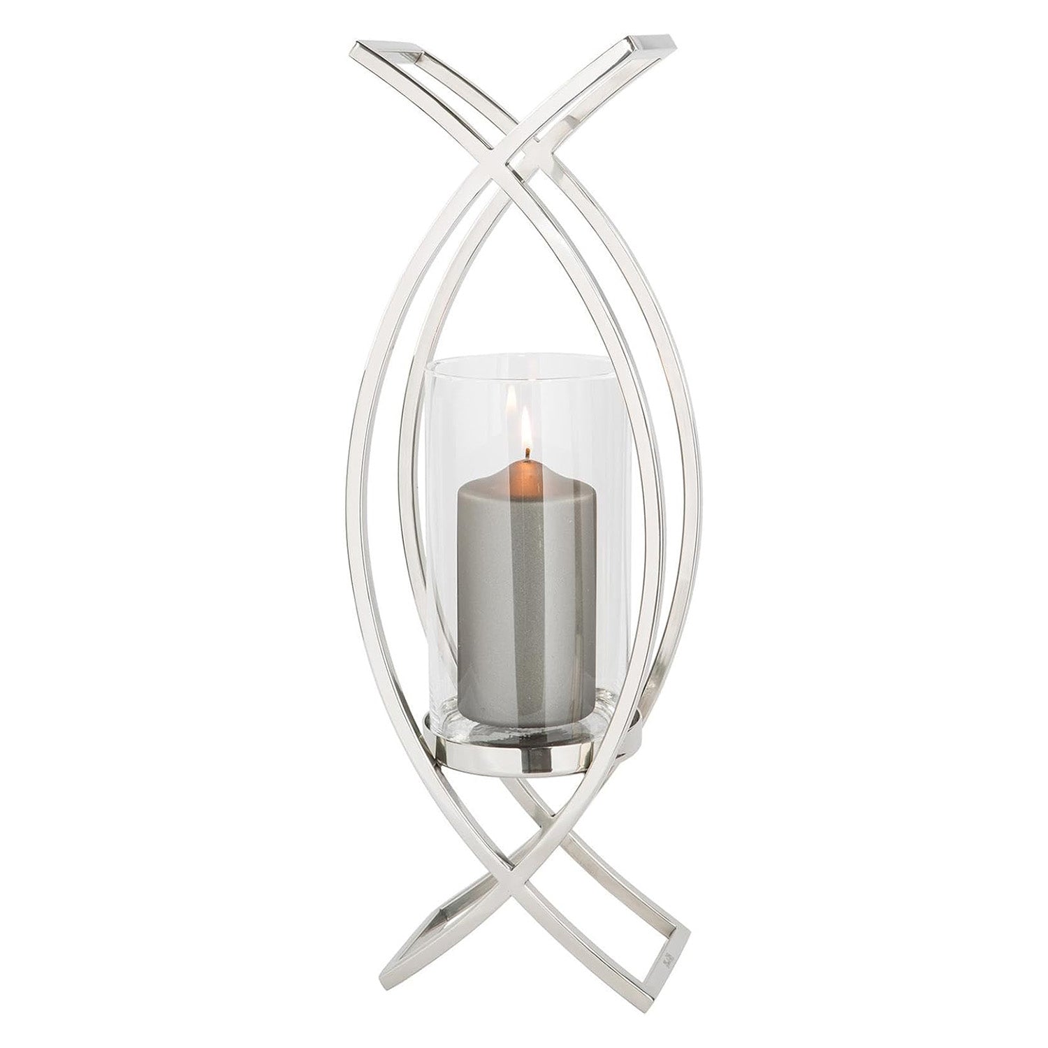 Candle Holder, 21.26 in, Silver, Maddox - SIMONA'S COLLECTION