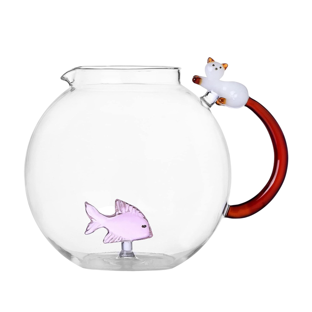 Glass carafe, Amber Cat, Tabby Cat by Alessandra Baldereschi - ICHENDORF