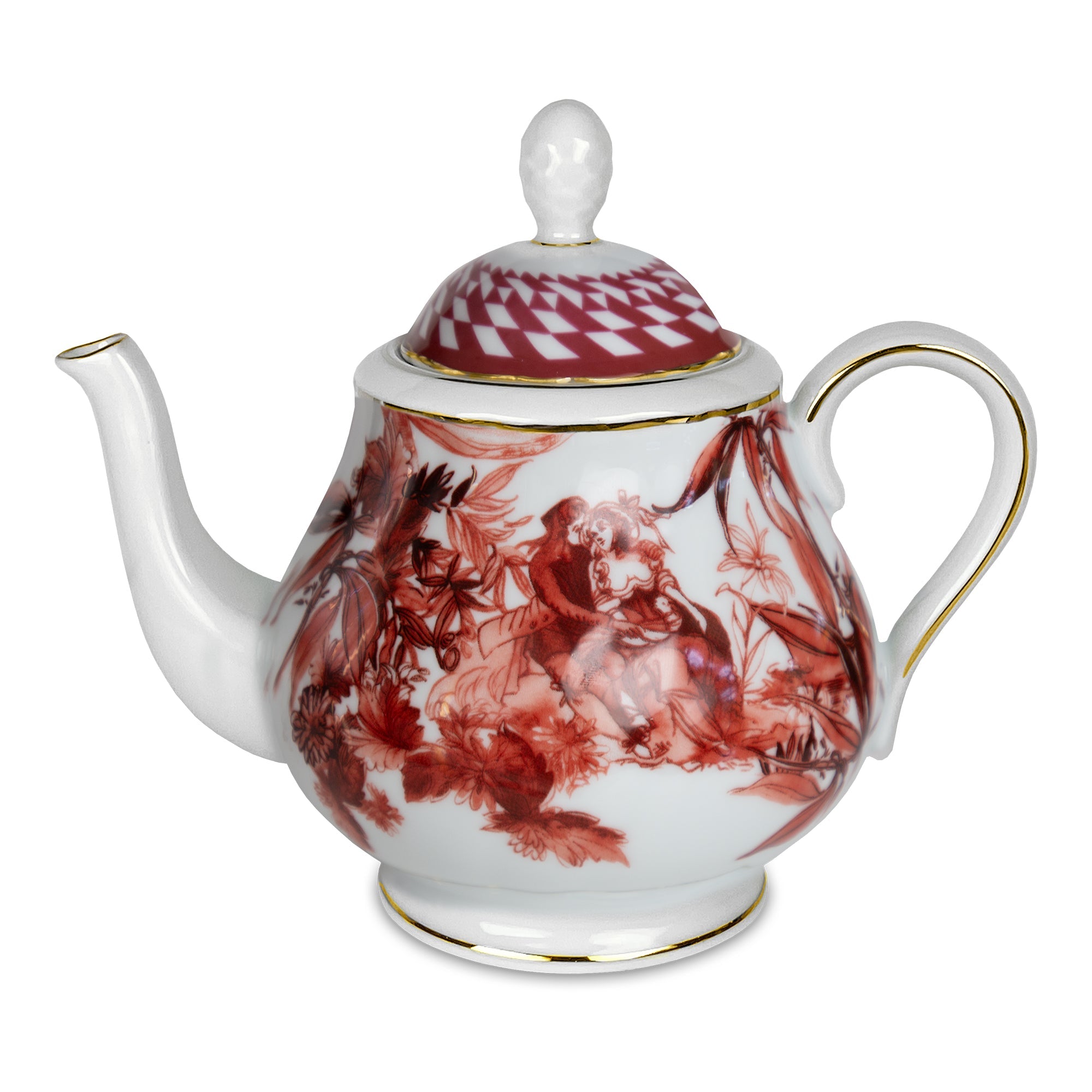 Porcelain teapot, Le Rouge -  BACI MILANO