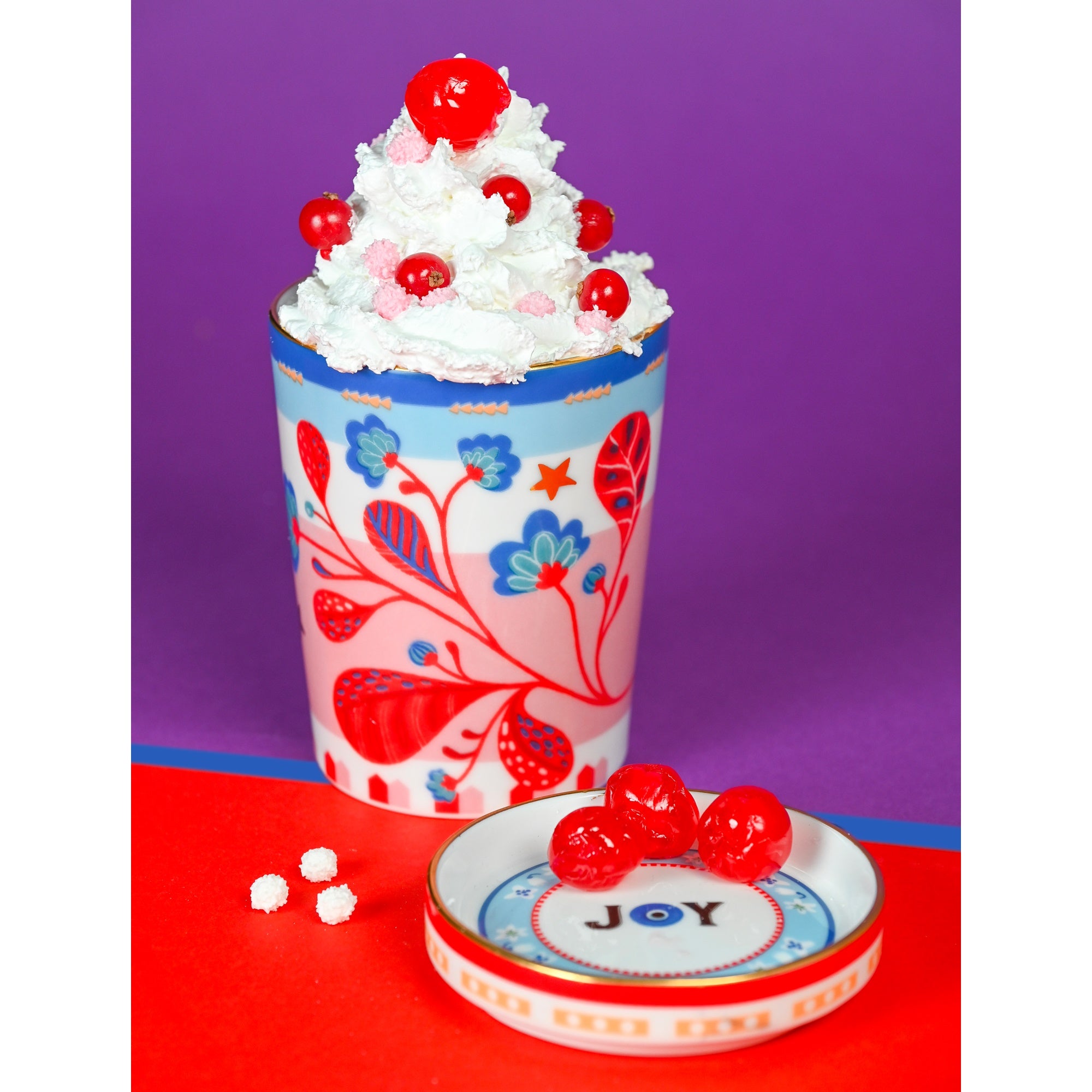 Tea cup and saucer, porcelain, Mamma Mia Leaves - BACIMILANO