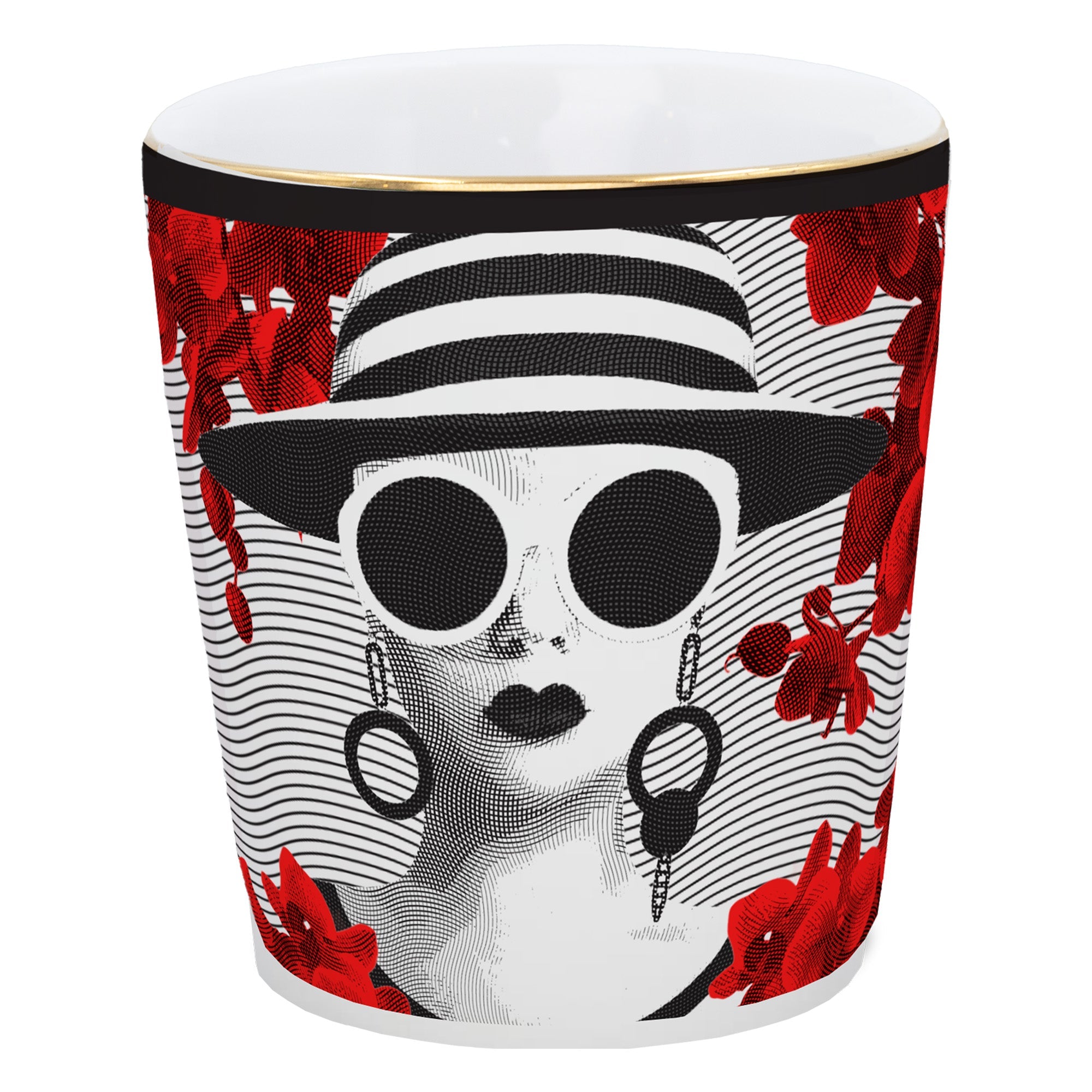 Espresso cup, porcelain, The inseparables Mrs White - BACI MILANO