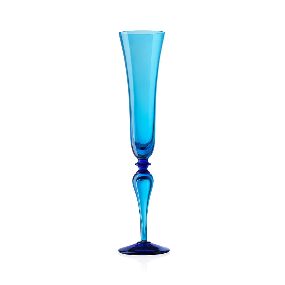 Champagne glass, 11 in, Turquoise, Superbe - SIMONA'S COLLECTION