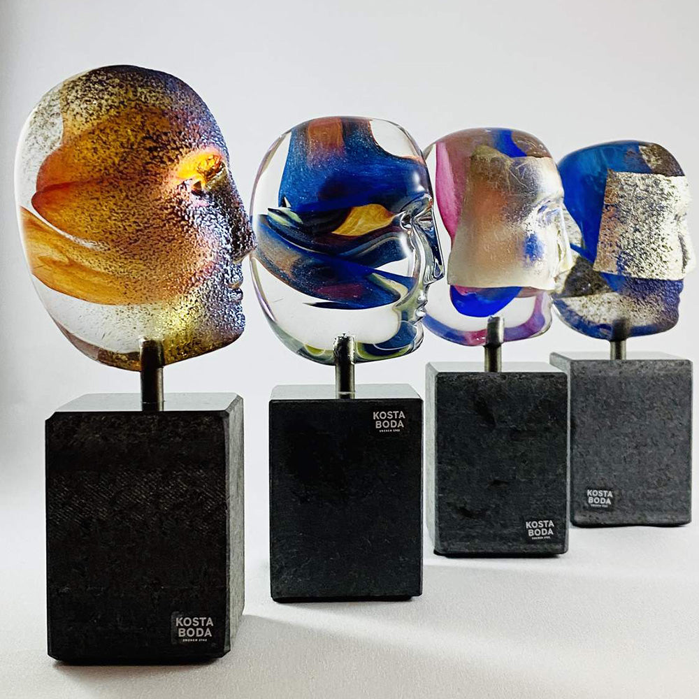 Sculpture with stand Brains Oden by Bertil Vallien - Limited Edition - KOSTA BODA