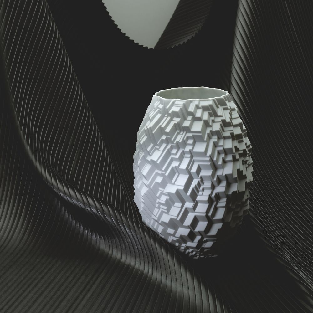 White porcelain vase, 3.9 inches, Phi City - ROSENTHAL