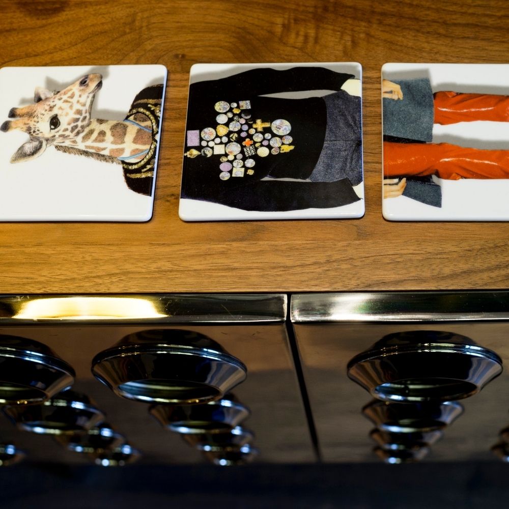 Set of 4 coasters Dona Jirafa, Love who you want - CHRISTIAN LACROIX