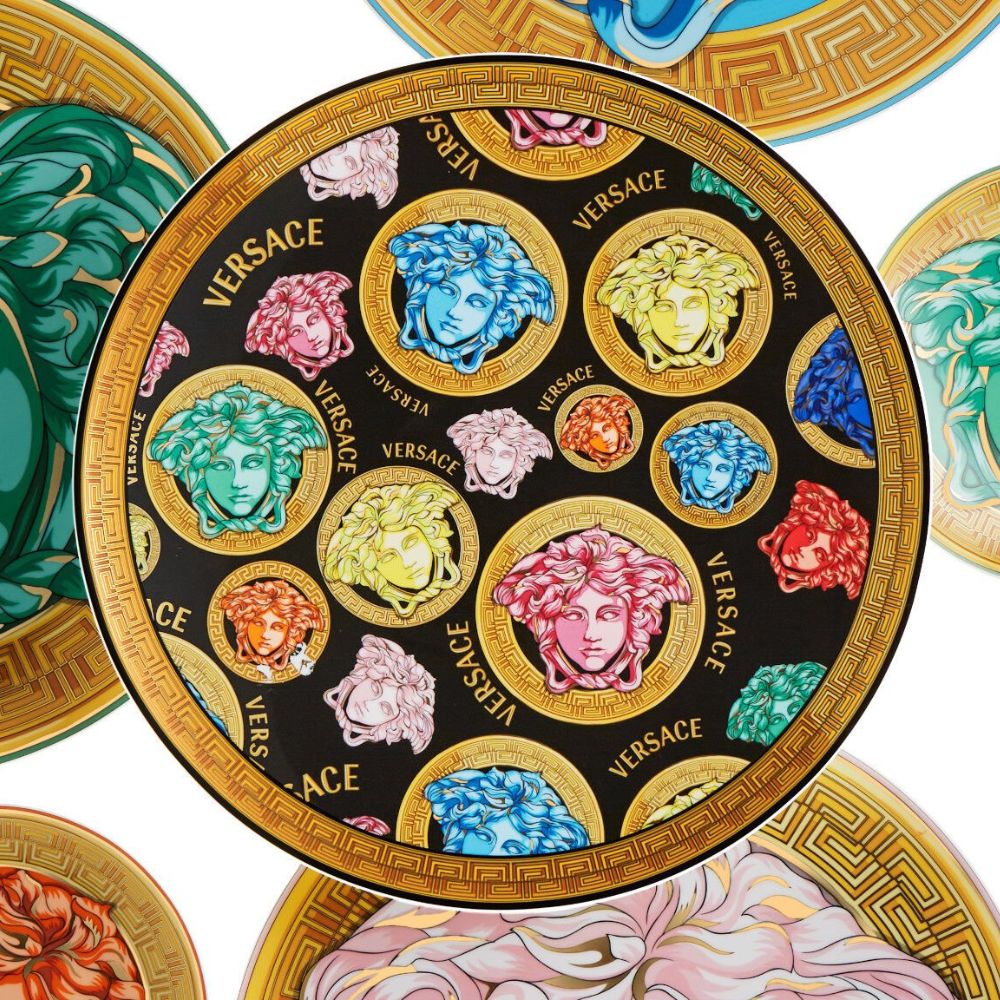 Bread and butter plate, Medusa Amplified Orange Coin - VERSACE