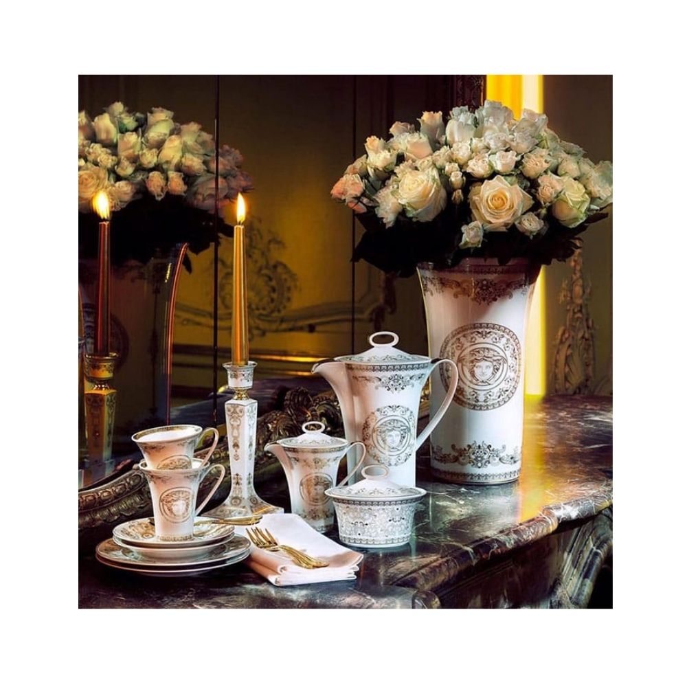 Tea cup and saucer, Medusa Gala - VERSACE