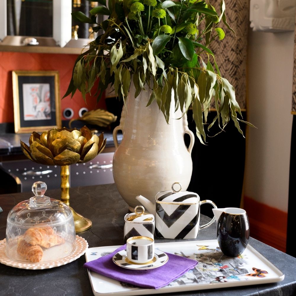 Coffee cup and saucer, set of 2, Sol y Sombra - CHRISTIAN LACROIX