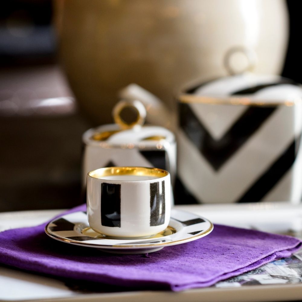 Coffee cup and saucer, set of 2, Sol y Sombra - CHRISTIAN LACROIX