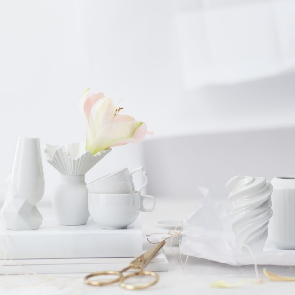 White porcelain vase, 4.3 inches, Squall White by Cedric Ragot - ROSENTHAL