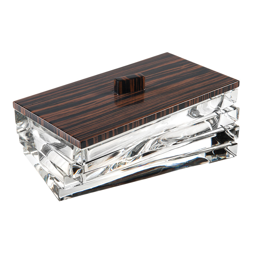 Crystal box with wooden lid, Chicago - VISTA ALEGRE
