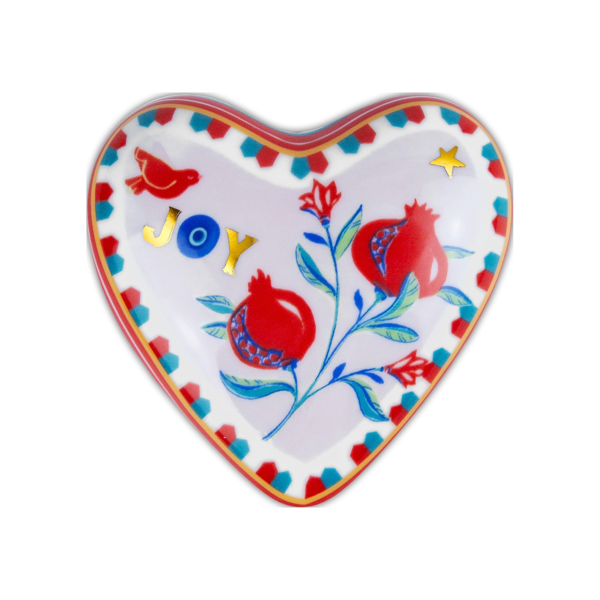 Heart decoration made of porcelain, 3.7 inches, Mamma Mia Pomegranate - BACI MILANO