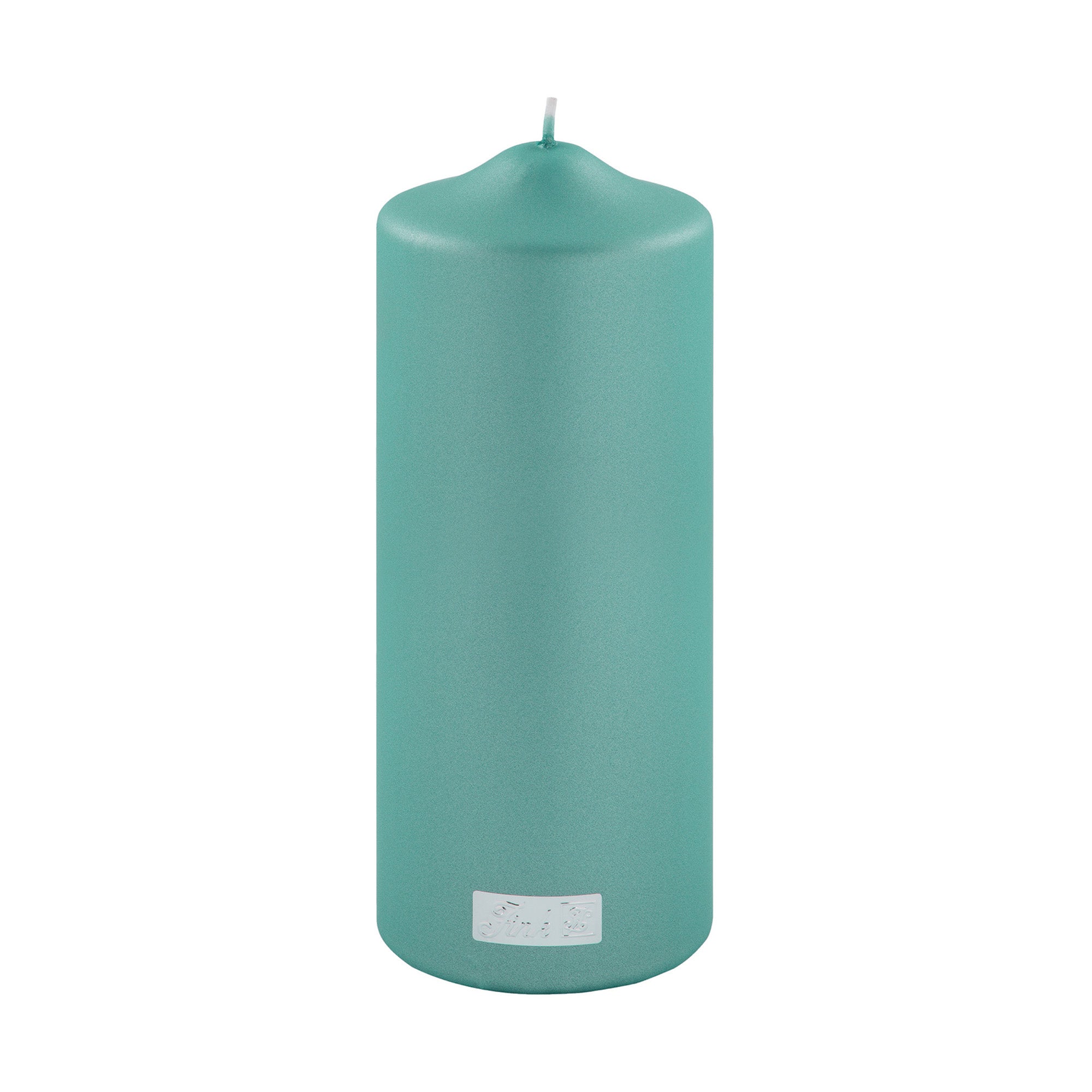 Decorative pillar candle, metallic turquoise, 7.9 in - SIMONA'S COLLECTION