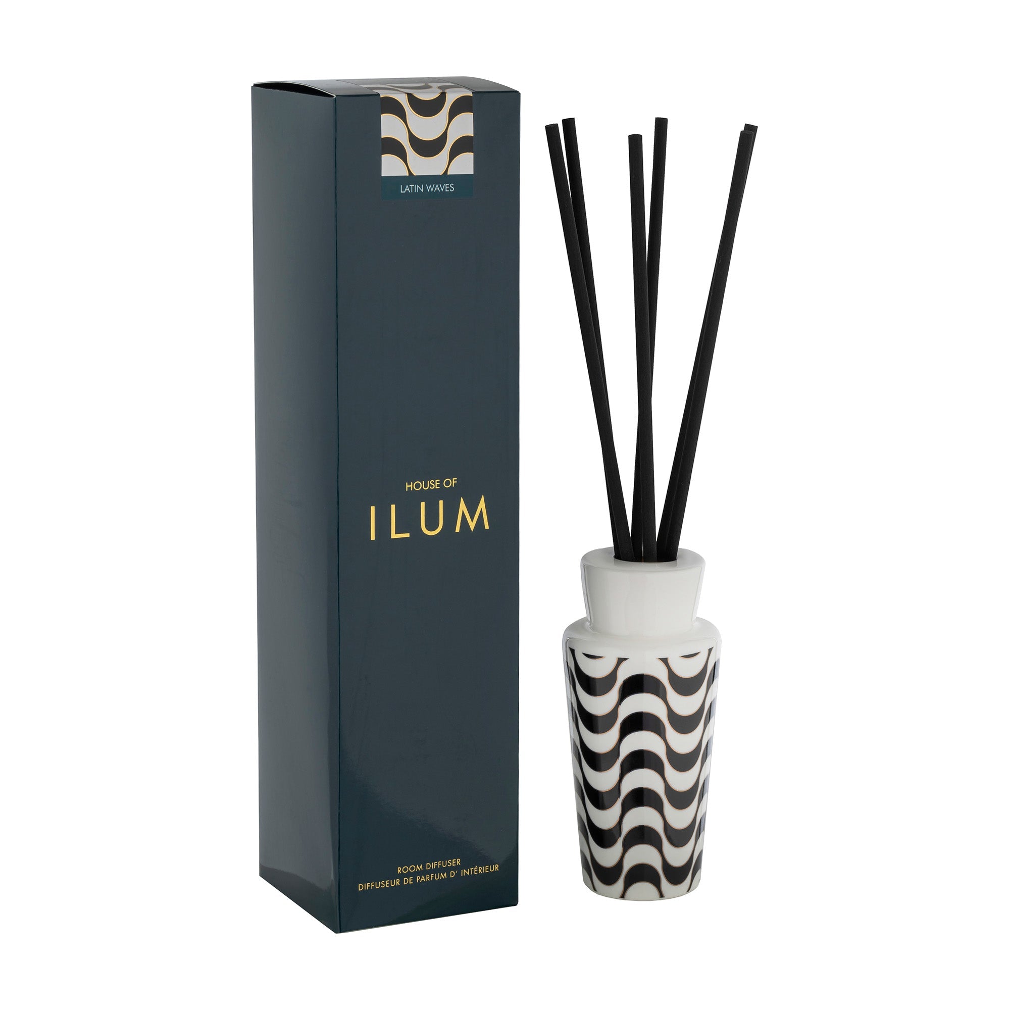 Scented oil diffuser with sticks, Latin Waves, 8.5 fl oz, Ilum - MAX BENJAMIN
