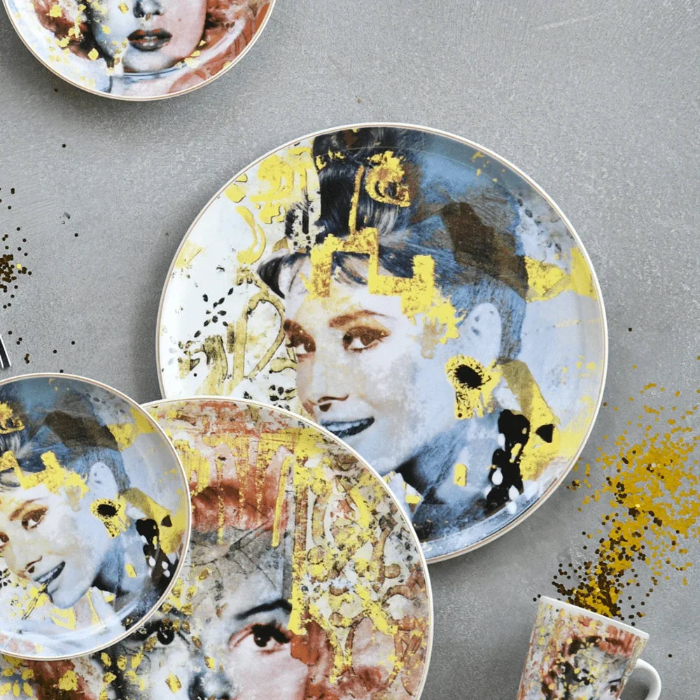 Charger plate, porcelain, 12.6 inches, Memories Audrey -  BACI MILANO