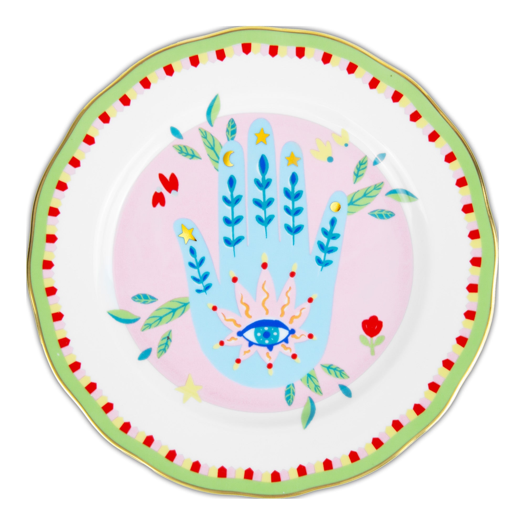 Dessert plate, porcelain, 8.7 inches, Mamma Mia Hand - BACI MILANO