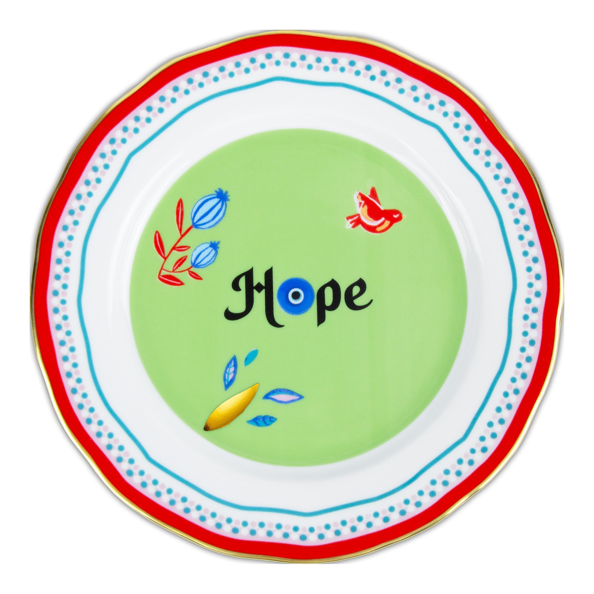 Dessert plate, porcelain, 8.7 inches, Mamma Mia Hope - BACI MILANO