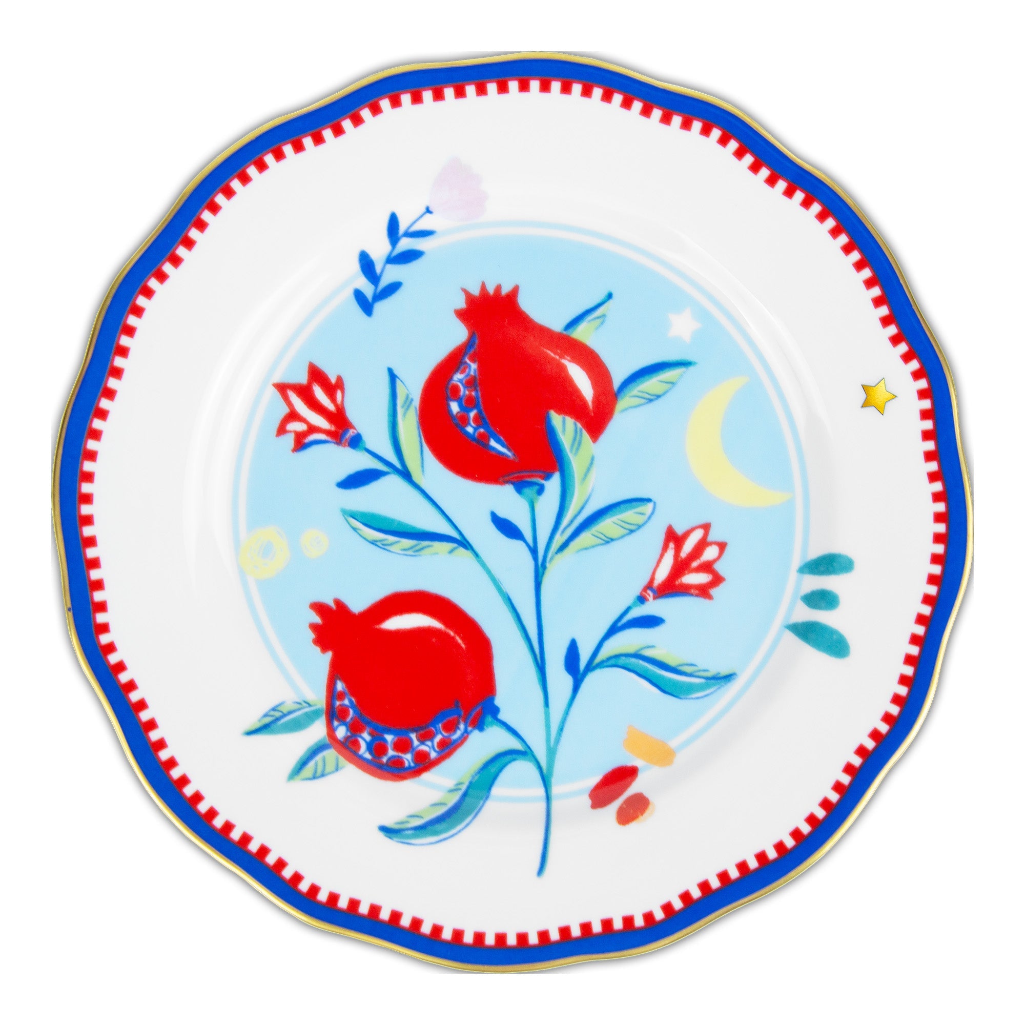 Dessert plate, porcelain, 8.7 inches, Mamma Mia Pomegranate -  BACI MILANO
