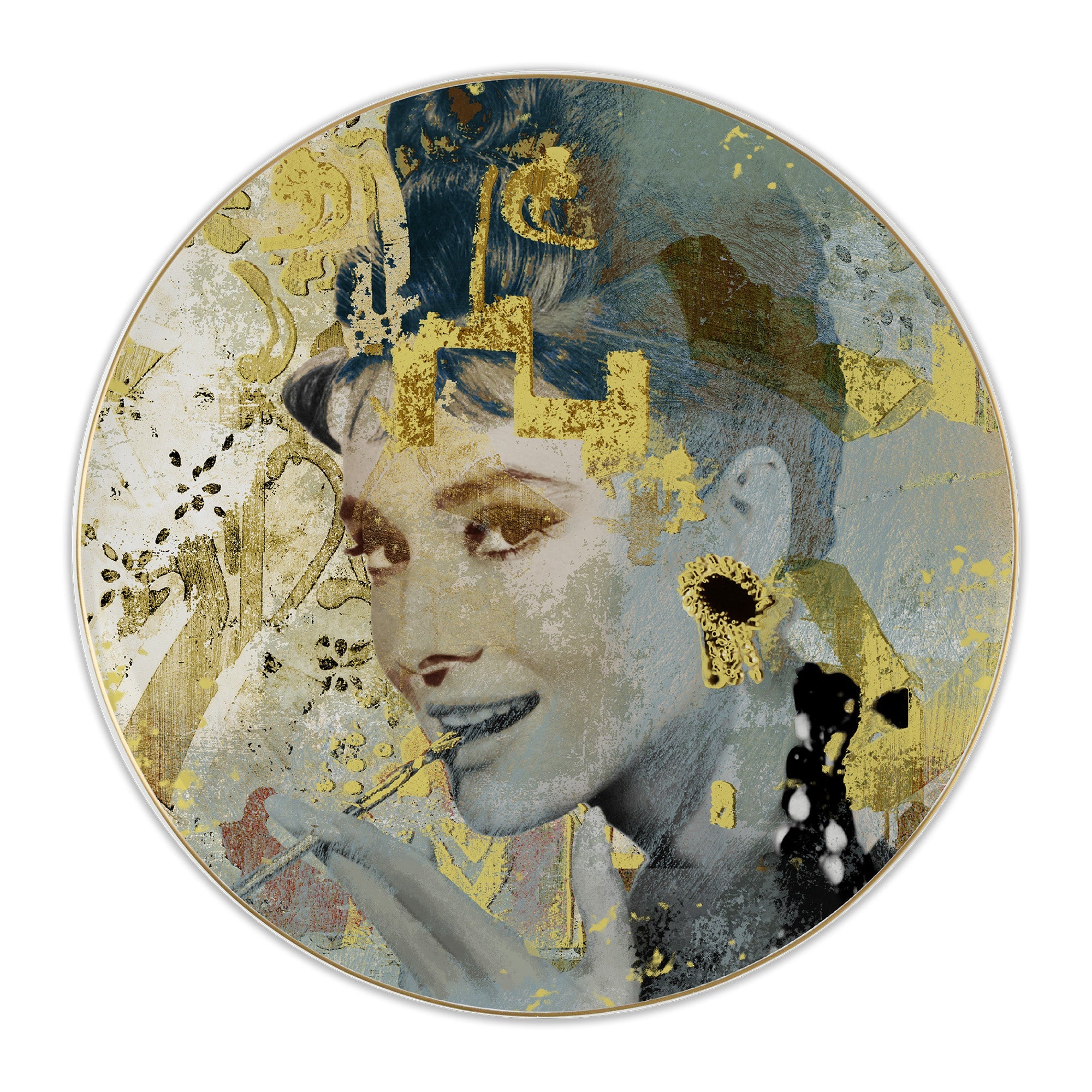 Dessert plate, porcelain, 8.3 inches, Memories Audrey - BACI MILANO